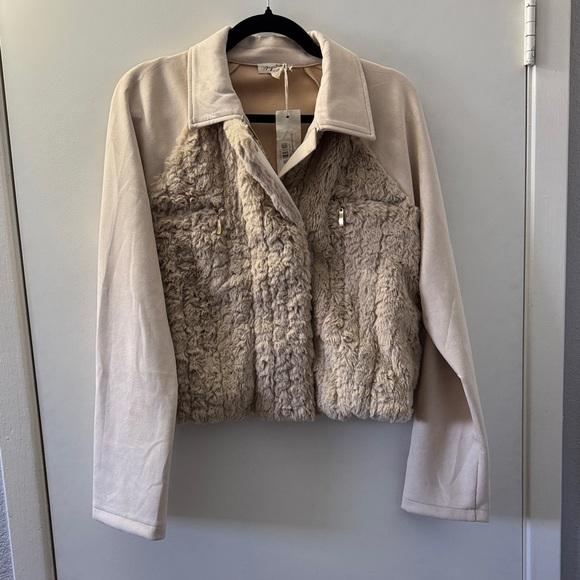 Mystree Jackets & Blazers - Mystree Cream Teddy Jacket